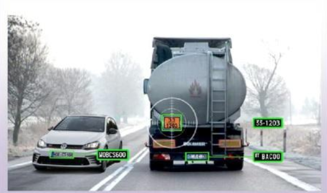 Video frame showing tracked objects with bounding boxes and identity labels